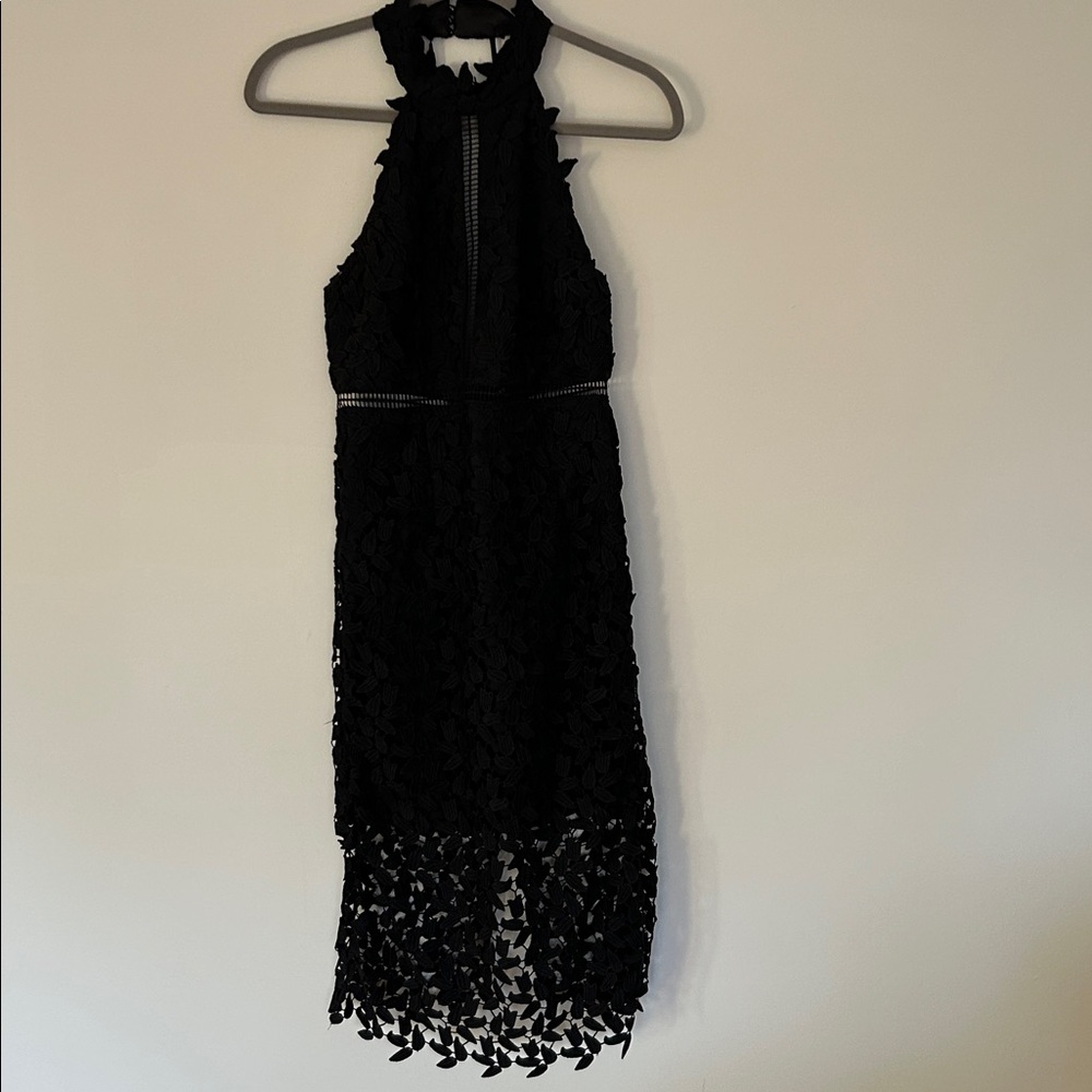 Bardot Black Lace Backless Dress